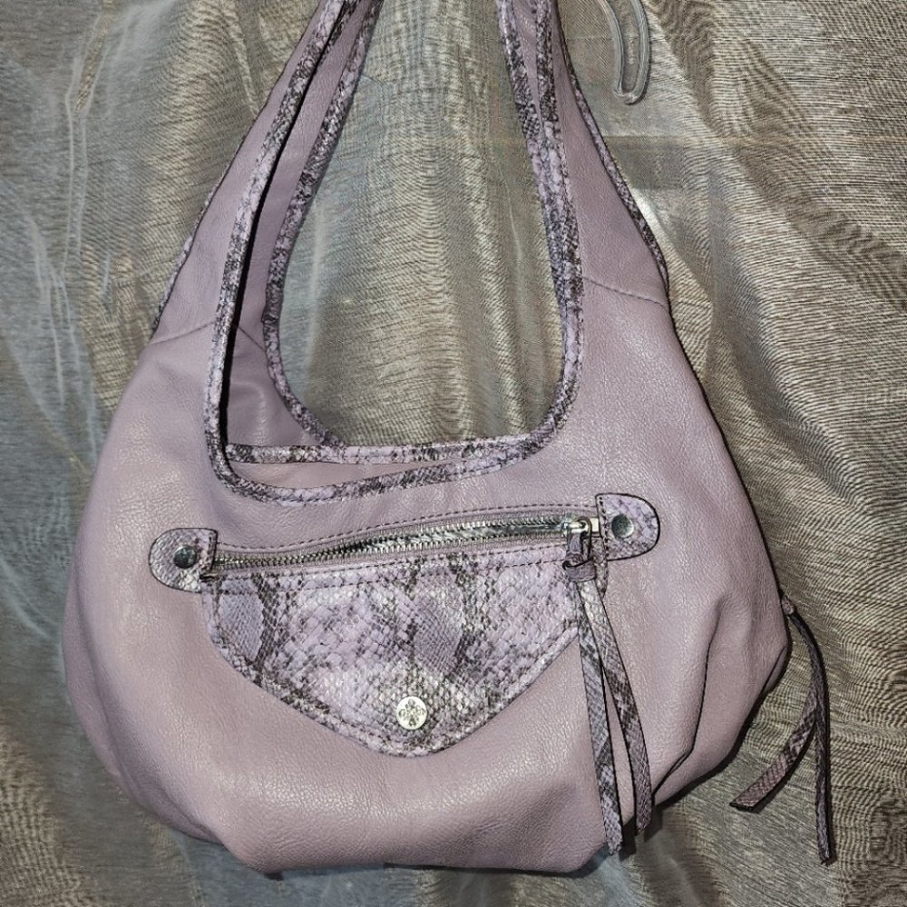 Vera Wang Lavender & Snake Print Satchel